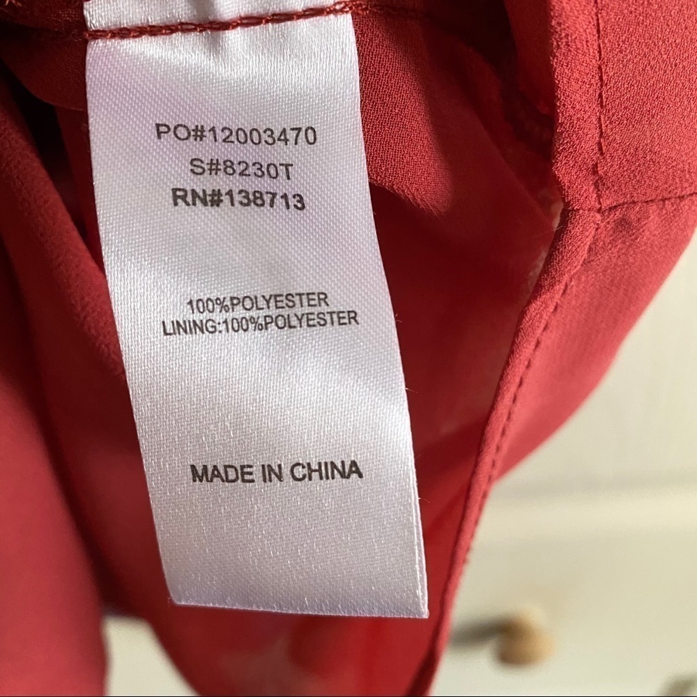Doe & Rae Cold Shoulder Red Floral Print Blouse - Picture 7 of 11